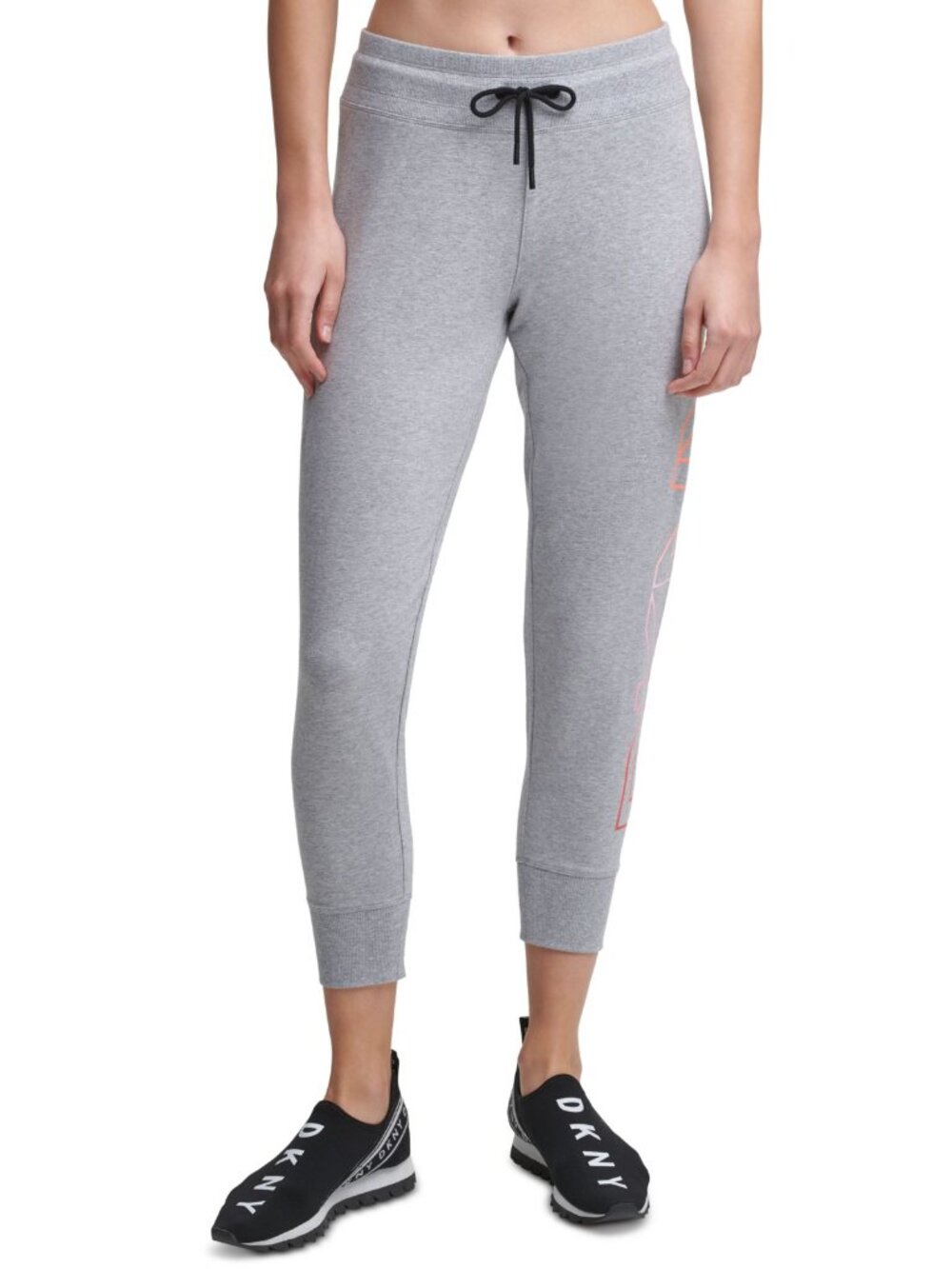 DKNY Womens Sport Ombre Logo Cropped Jogger Pants